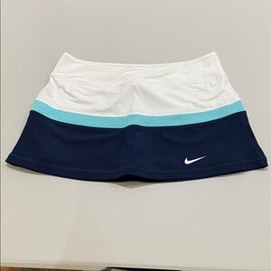 Nike White and Blue Athletic Skirt
